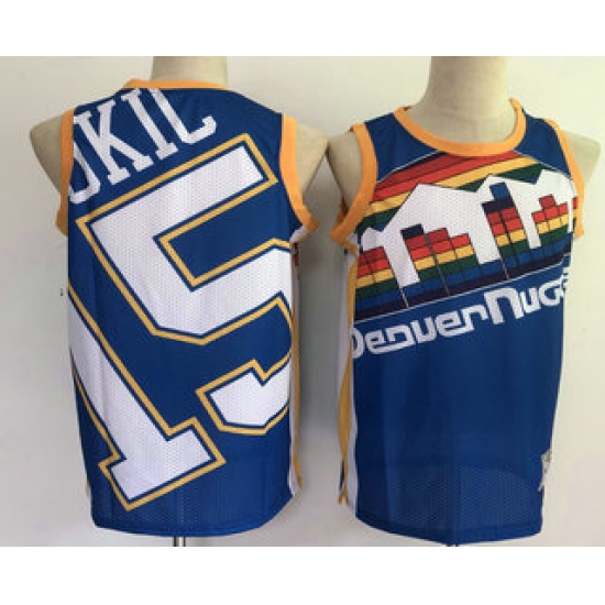 Men Denver Nuggets 15 Nikola Jokic Blue Big Face Mitchell Ness Hardwood Classics Soul Swingman Throwback Jersey Men Denver Nuggets 15 Nikola Jokic Blue Big Face Mitchell Ness Hardwood Classics Soul Swingman Throwback Jersey