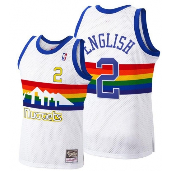 Men Denver Nuggets 2 Alex English 1987 88 White Mitchell Ness Swingman Stitched Basketball Jersey Men Denver Nuggets 2 Alex English 1987 88 White Mitchell Ness Swingman Stitched Basketball Jersey