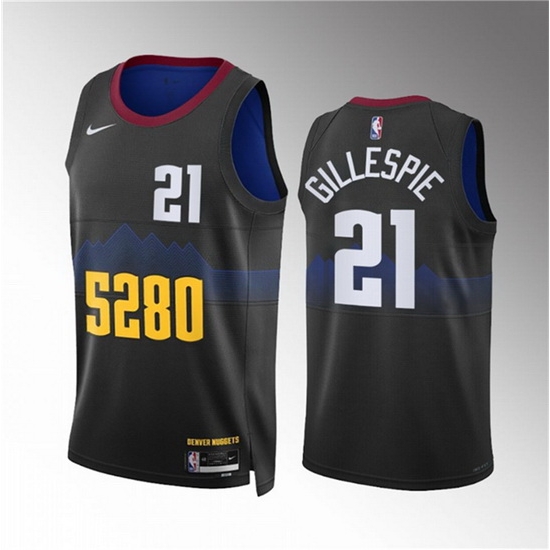 Men Denver Nuggets 21 Collin Gillespie Black 2023 City Edition Stitched Basketball Jersey Men Denver Nuggets 21 Collin Gillespie Black 2023 City Edition Stitched Basketball Jersey