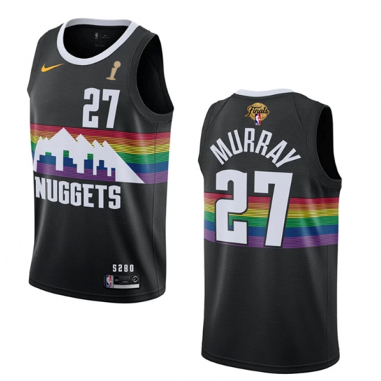 Men Denver Nuggets 27 Jamal Murray Black 2023 Finals Champions City Edition Stitched Basketball Jersey Men Denver Nuggets 27 Jamal Murray Black 2023 Finals Champions City Edition Stitched Basketball Jersey