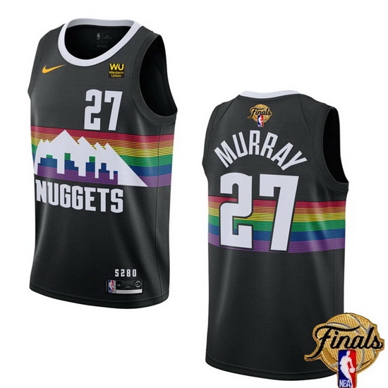 Men Denver Nuggets 27 Jamal Murray Black 2023 Finals City Edition Stitched Basketball Jersey Men Denver Nuggets 27 Jamal Murray Black 2023 Finals City Edition Stitched Basketball Jersey