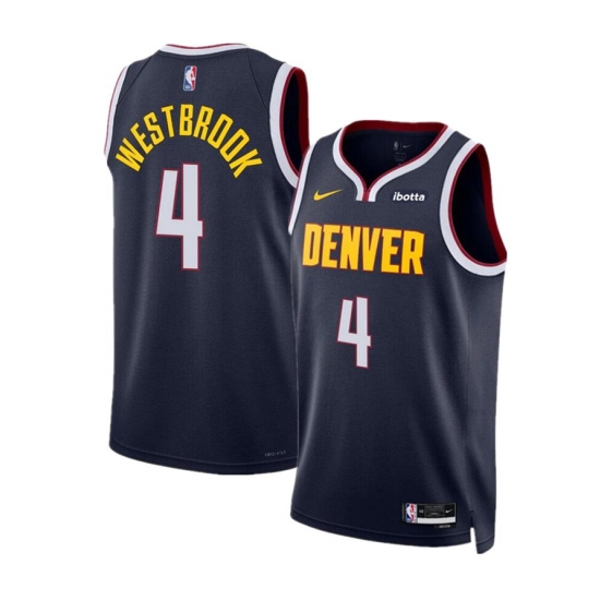 Men Denver Nuggets 4 Russell Westbrook Navy 2024 Icon Edition Stitched Basketball Jersey 472 Men Denver Nuggets 4 Russell Westbrook Navy 2024 Icon Edition Stitched Basketball Jersey 472