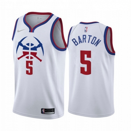 Men Denver Nuggets 5 Will Barton White NBA Swingman 2020 21 Earned Edition Jersey Men Denver Nuggets 5 Will Barton White NBA Swingman 2020 21 Earned Edition Jersey