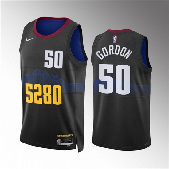 Men Denver Nuggets 50 Aaron Gordon Black 2023 City Edition Stitched Basketball Jersey Men Denver Nuggets 50 Aaron Gordon Black 2023 City Edition Stitched Basketball Jersey