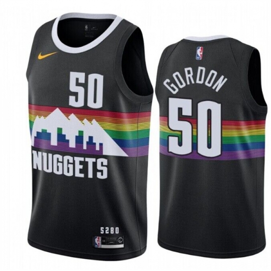 Men Denver Nuggets 50 Aaron Gordon Black City Edition Stitched Basketball Jersey Men Denver Nuggets 50 Aaron Gordon Black City Edition Stitched Basketball Jersey
