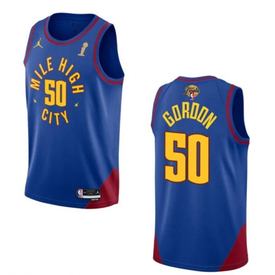 Men Denver Nuggets 50 Aaron Gordon Blue 2023 Finals Champions Statement Edition Stitched Basketball Jersey Men Denver Nuggets 50 Aaron Gordon Blue 2023 Finals Champions Statement Edition Stitched Basketball Jersey