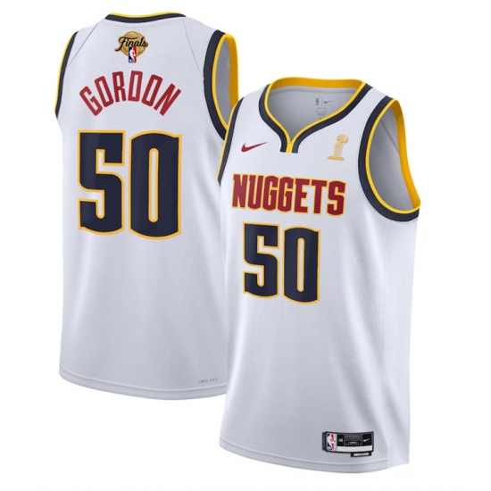 Men Denver Nuggets 50 Aaron Gordon White 2023 Finals Association Edition Stitched Basketball Jersey Men Denver Nuggets 50 Aaron Gordon White 2023 Finals Association Edition Stitched Basketball Jersey