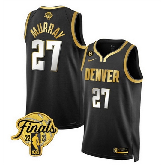Men Denver Nuggets Active Player Custtom Black Gold Edition 2023 Finals Collection With NO 6 Patch Stitched Basketball Jersey Men Denver Nuggets Active Player Custtom Black Gold Edition 2023 Finals Collection With NO 6 Patch Stitched Basketball Jersey