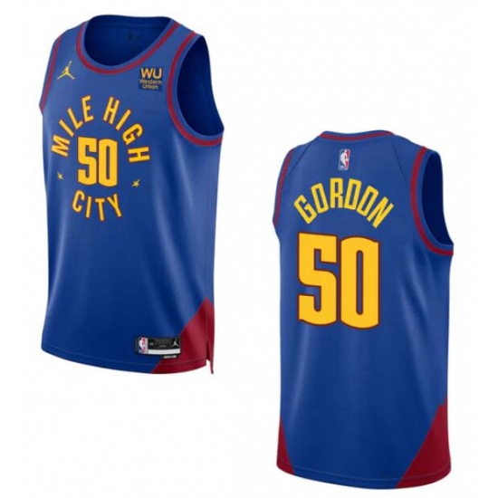 Men Denver Nuggets Jordan Brand Aaron Gordon #50 2022 23 Statement Edition Swingman Jersey Blue Men Denver Nuggets Jordan Brand Aaron Gordon #50 2022 23 Statement Edition Swingman Jersey Blue