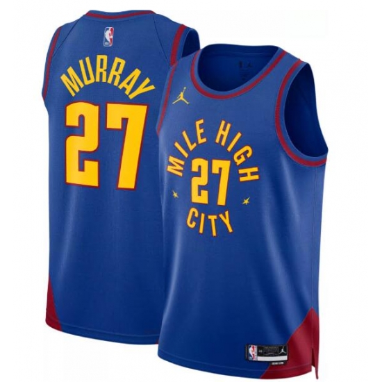 Men Denver Nuggets Jordan Brand Jamal Murray #27 2022 23 Statement Edition Swingman Jersey Blue Men Denver Nuggets Jordan Brand Jamal Murray #27 2022 23 Statement Edition Swingman Jersey Blue