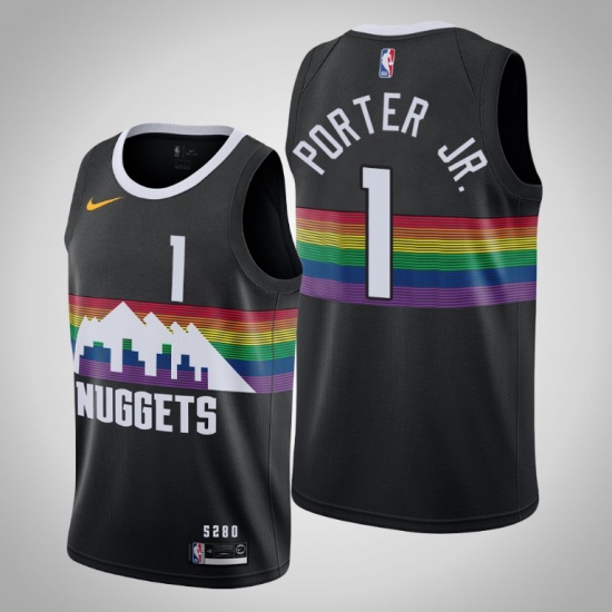 Men Denver Nuggets Michael Porter Jr. #1 Black City Edition Swingman Jerseys Men Denver Nuggets Michael Porter Jr. #1 Black City Edition Swingman Jerseys