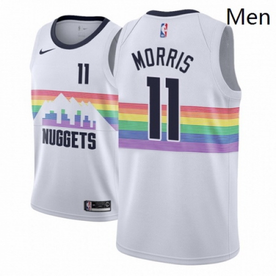 Men NBA 2018 19 Denver Nuggets 11 Monte Morris City Edition White Jersey Men NBA 2018 19 Denver Nuggets 11 Monte Morris City Edition White Jersey