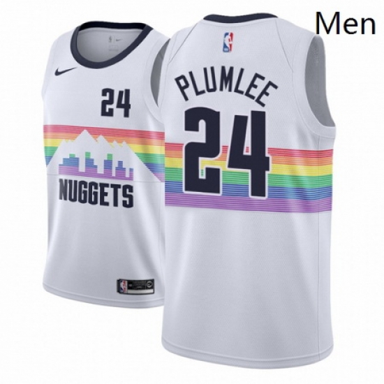 Men NBA 2018 19 Denver Nuggets 24 Mason Plumlee City Edition White Jersey Men NBA 2018 19 Denver Nuggets 24 Mason Plumlee City Edition White Jersey