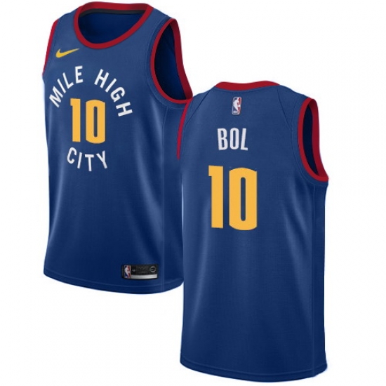 Men Nike Denver Nuggets 10 Bol Bol Blue NBA Swingman Statement Edition Jersey Men Nike Denver Nuggets 10 Bol Bol Blue NBA Swingman Statement Edition Jersey