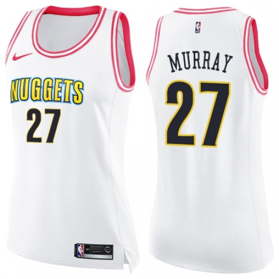 Men Nike Denver Nuggets #27 Jamal Murray Swingman White Pink Fashion NBA Jersey Men Nike Denver Nuggets #27 Jamal Murray Swingman White Pink Fashion NBA Jersey