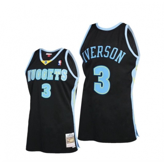Men Nike Denver Nuggets 3 Allen Iverson Swingman Navy Blue NBA Jersey Men Nike Denver Nuggets 3 Allen Iverson Swingman Navy Blue NBA Jersey