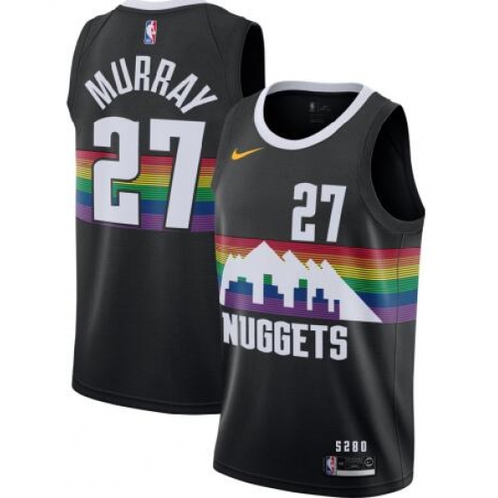 Men Nuggets 27 Jamal Murray Black City Edition Jersey Men Nuggets 27 Jamal Murray Black City Edition Jersey