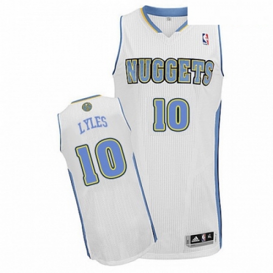 Mens Adidas Denver Nuggets 10 Trey Lyles Authentic White Home NBA Jersey Mens Adidas Denver Nuggets 10 Trey Lyles Authentic White Home NBA Jersey