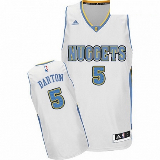 Mens Adidas Denver Nuggets 5 Will Barton Swingman White Home NBA Jersey Mens Adidas Denver Nuggets 5 Will Barton Swingman White Home NBA Jersey