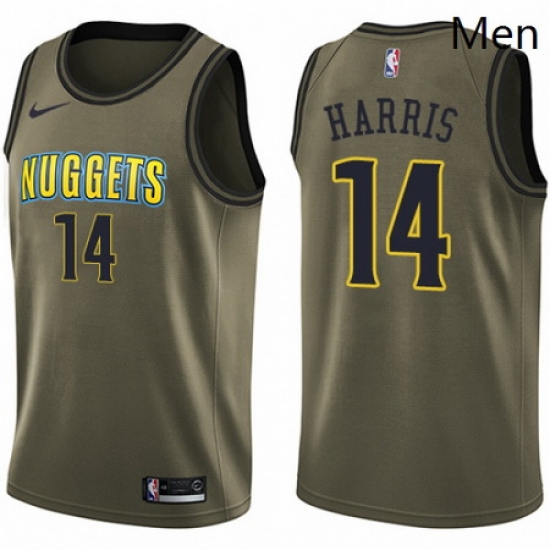 Mens Nike Denver Nuggets 14 Gary Harris Swingman Green Salute to Service NBA Jersey Mens Nike Denver Nuggets 14 Gary Harris Swingman Green Salute to Service NBA Jersey
