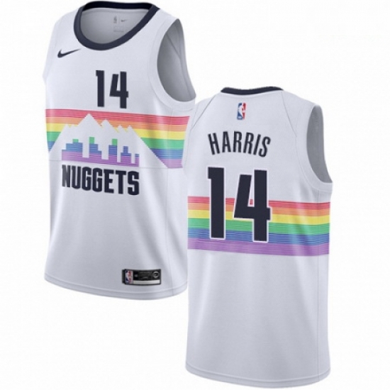 Mens Nike Denver Nuggets 14 Gary Harris Swingman White NBA Jersey City Edition Mens Nike Denver Nuggets 14 Gary Harris Swingman White NBA Jersey City Edition
