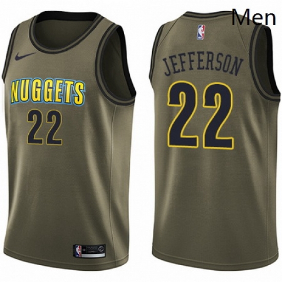 Mens Nike Denver Nuggets 22 Richard Jefferson Swingman Green Salute to Service NBA Jersey Mens Nike Denver Nuggets 22 Richard Jefferson Swingman Green Salute to Service NBA Jersey