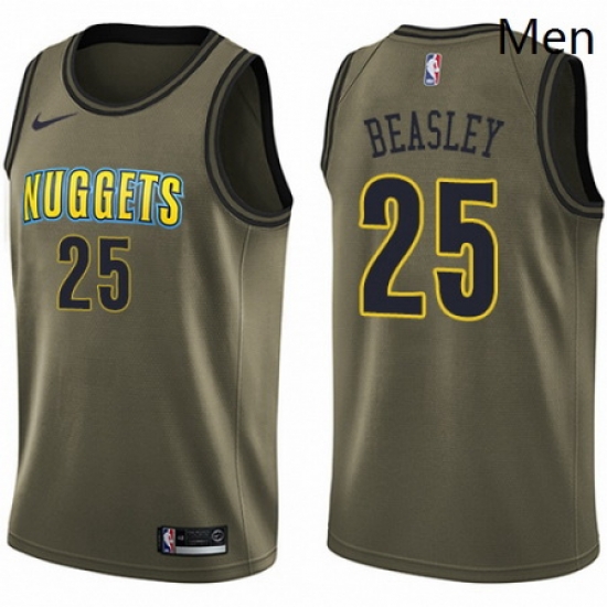 Mens Nike Denver Nuggets 25 Malik Beasley Swingman Green Salute to Service NBA Jersey Mens Nike Denver Nuggets 25 Malik Beasley Swingman Green Salute to Service NBA Jersey