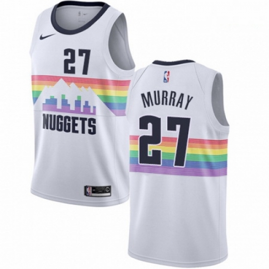 Mens Nike Denver Nuggets 27 Jamal Murray Swingman White NBA Jersey City Edition Mens Nike Denver Nuggets 27 Jamal Murray Swingman White NBA Jersey City Edition