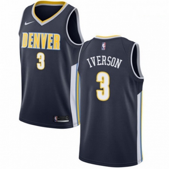 Mens Nike Denver Nuggets 3 Allen Iverson Swingman Navy Blue Road NBA Jersey Icon Edition Mens Nike Denver Nuggets 3 Allen Iverson Swingman Navy Blue Road NBA Jersey Icon Edition
