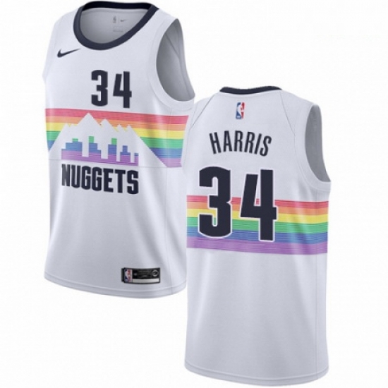 Mens Nike Denver Nuggets 34 Devin Harris Swingman White NBA Jersey City Edition Mens Nike Denver Nuggets 34 Devin Harris Swingman White NBA Jersey City Edition