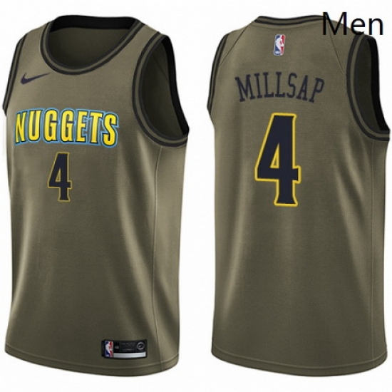 Mens Nike Denver Nuggets 4 Paul Millsap Swingman Green Salute to Service NBA Jersey Mens Nike Denver Nuggets 4 Paul Millsap Swingman Green Salute to Service NBA Jersey