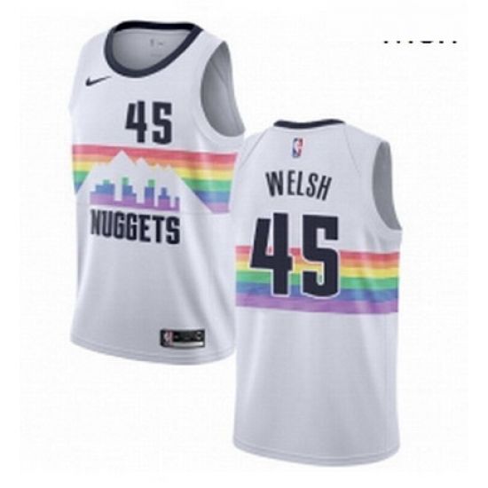 Mens Nike Denver Nuggets 45 Thomas Welsh Swingman White NBA Jersey City Edition Mens Nike Denver Nuggets 45 Thomas Welsh Swingman White NBA Jersey City Edition