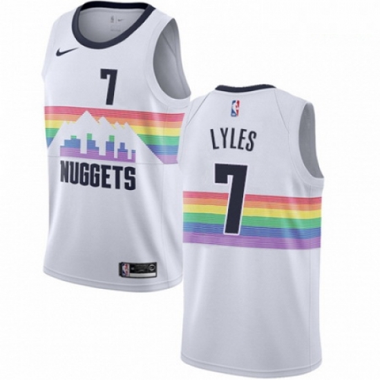 Mens Nike Denver Nuggets 7 Trey Lyles Swingman White NBA Jersey City Edition Mens Nike Denver Nuggets 7 Trey Lyles Swingman White NBA Jersey City Edition