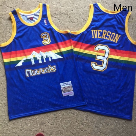 Nuggets 3 Allen Iverson Blue 2006 07 Hardwood Classics Swingman Jersey Nuggets 3 Allen Iverson Blue 2006 07 Hardwood Classics Swingman Jersey