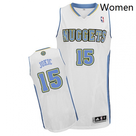 Womens Adidas Denver Nuggets 15 Nikola Jokic Authentic White Home NBA Jersey Womens Adidas Denver Nuggets 15 Nikola Jokic Authentic White Home NBA Jersey