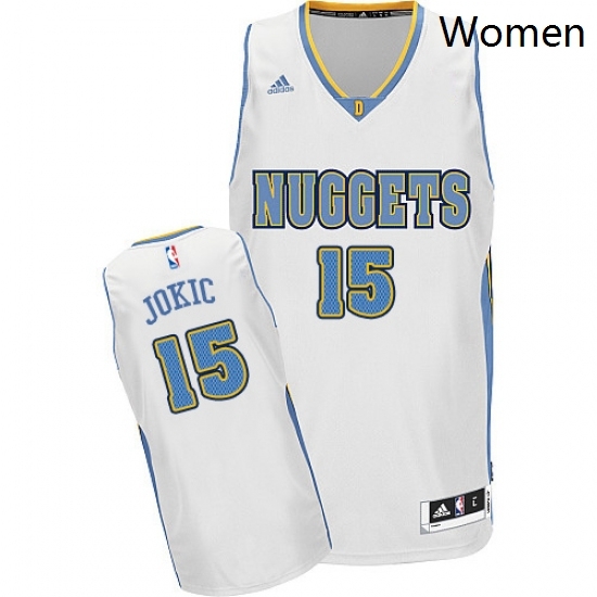 Womens Adidas Denver Nuggets 15 Nikola Jokic Swingman White Home NBA Jersey Womens Adidas Denver Nuggets 15 Nikola Jokic Swingman White Home NBA Jersey
