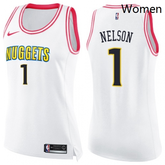 Womens Nike Denver Nuggets 1 Jameer Nelson Swingman WhitePink Fashion NBA Jersey Womens Nike Denver Nuggets 1 Jameer Nelson Swingman WhitePink Fashion NBA Jersey