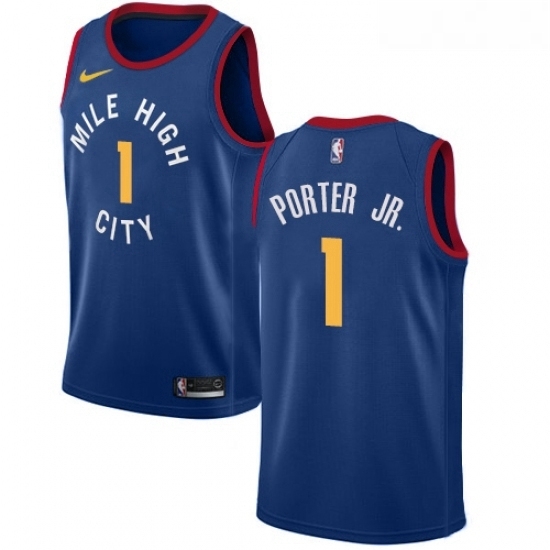 Womens Nike Denver Nuggets 1 Michael Porter Swingman Light Blue NBA Jersey Statement Edition Womens Nike Denver Nuggets 1 Michael Porter Swingman Light Blue NBA Jersey Statement Edition