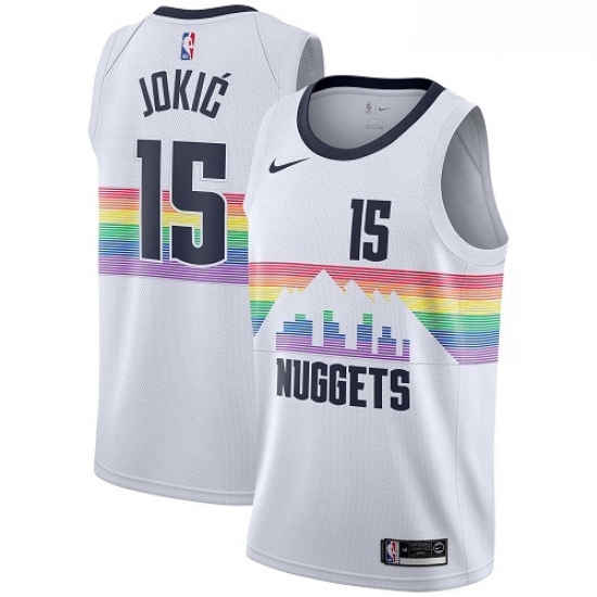 Womens Nike Denver Nuggets 15 Nikola Jokic Swingman White NBA Jersey City Edition Womens Nike Denver Nuggets 15 Nikola Jokic Swingman White NBA Jersey City Edition