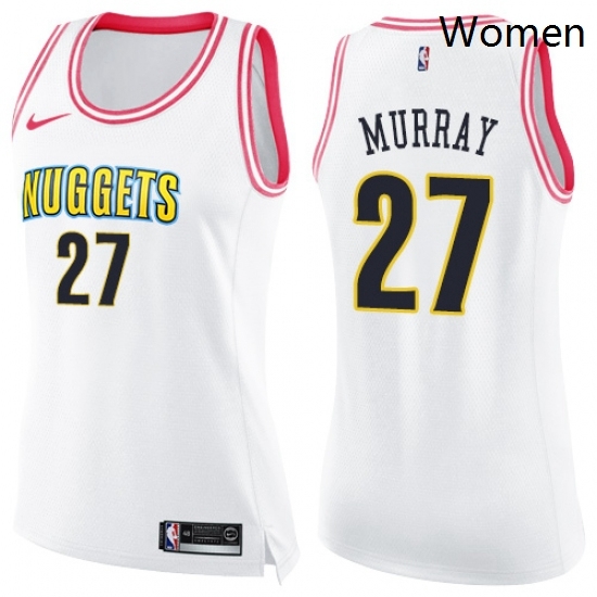 Womens Nike Denver Nuggets 27 Jamal Murray Swingman WhitePink Fashion NBA Jersey Womens Nike Denver Nuggets 27 Jamal Murray Swingman WhitePink Fashion NBA Jersey