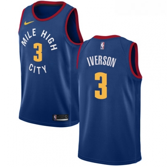 Womens Nike Denver Nuggets 3 Allen Iverson Swingman Light Blue Alternate NBA Jersey Statement Edition Womens Nike Denver Nuggets 3 Allen Iverson Swingman Light Blue Alternate NBA Jersey Statement Edition