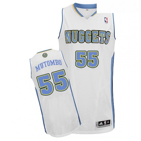 Youth Adidas Denver Nuggets 55 Dikembe Mutombo Authentic White Home NBA Jersey Youth Adidas Denver Nuggets 55 Dikembe Mutombo Authentic White Home NBA Jersey