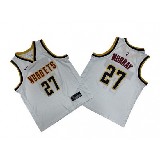 Youth Denver Nuggets 27 Jamal Murray White Stitched Basketball Jersey Youth Denver Nuggets 27 Jamal Murray White Stitched Basketball Jersey