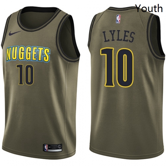 Youth Nike Denver Nuggets 10 Trey Lyles Swingman Green Salute to Service NBA Jersey Youth Nike Denver Nuggets 10 Trey Lyles Swingman Green Salute to Service NBA Jersey