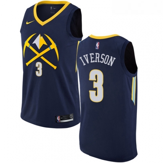 Youth Nike Denver Nuggets 3 Allen Iverson Swingman Navy Blue NBA Jersey City Edition Youth Nike Denver Nuggets 3 Allen Iverson Swingman Navy Blue NBA Jersey City Edition