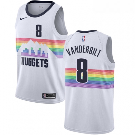 Youth Nike Denver Nuggets 8 Jarred Vanderbilt Swingman White NBA Jersey City Editio Youth Nike Denver Nuggets 8 Jarred Vanderbilt Swingman White NBA Jersey City Editio