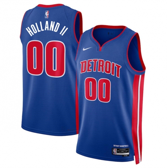 Men Detroit Pistons 00 Ron Holland II Blue 2024 Icon Edition Stitched Jersey Men Detroit Pistons 00 Ron Holland II Blue 2024 Icon Edition Stitched Jersey