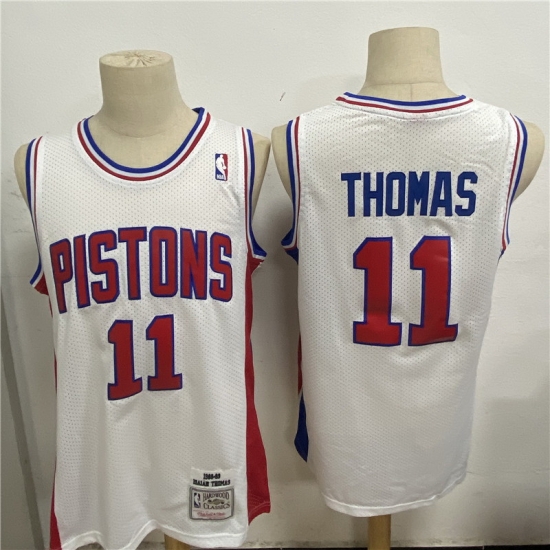 Men Detroit Pistons 11 Isiah Thomas White 1988 89 Hardwood Classics Jersey Men Detroit Pistons 11 Isiah Thomas White 1988 89 Hardwood Classics Jersey