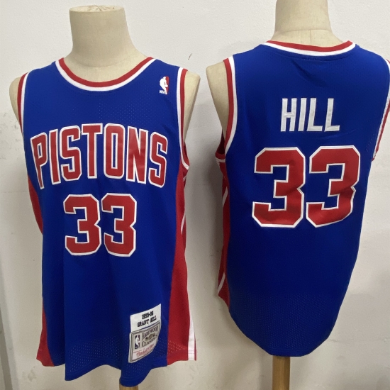 Men Detroit Pistons 33 Grant Hill Blue 1995 96 Hardwood Clas Men Detroit Pistons 33 Grant Hill Blue 1995 96 Hardwood Clas