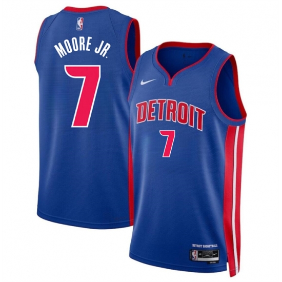 Men Detroit Pistons 7 Wendell Moore Jr Blue 2024 Icon Edition Stitched Jersey Men Detroit Pistons 7 Wendell Moore Jr Blue 2024 Icon Edition Stitched Jersey
